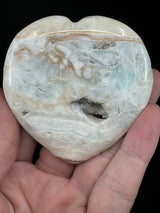 Caribbean Calcite Heart 95g - "I am calm and at peace with myself and others."