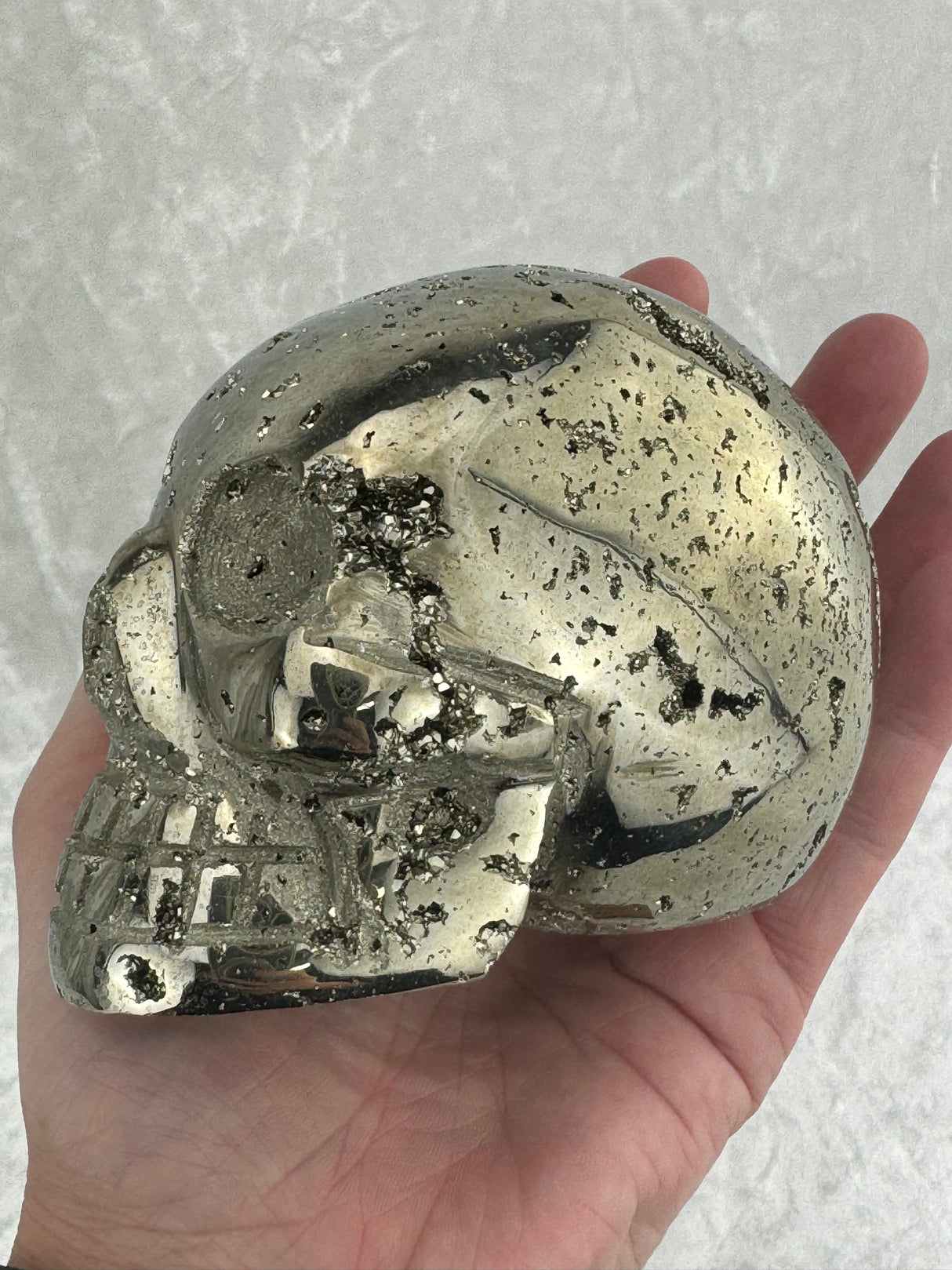 Pyrite Skull Carving #2 - 1.34kilos - Protection & Energy