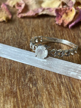 Rainbow Moonstone Silver Ring Size 7 - "My mind is open to new possibilities and opportunities”.