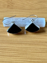 Black Tourmaline Silver Earrings - Grounding