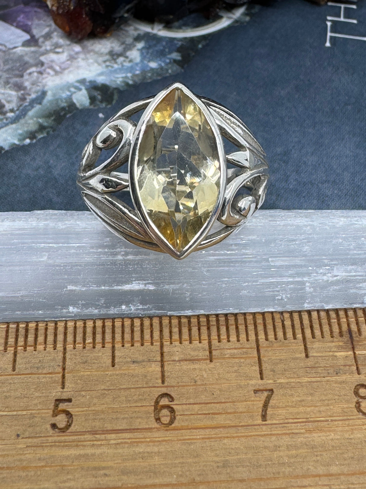 Citrine Silver Ring Size 8 - “I am successful in all areas of life”