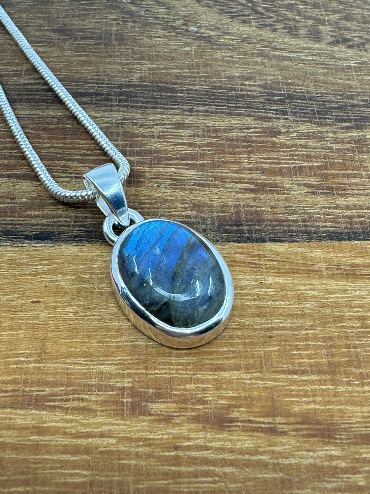 Labradorite Silver Pendant - “I welcome change and transformation into my life”.