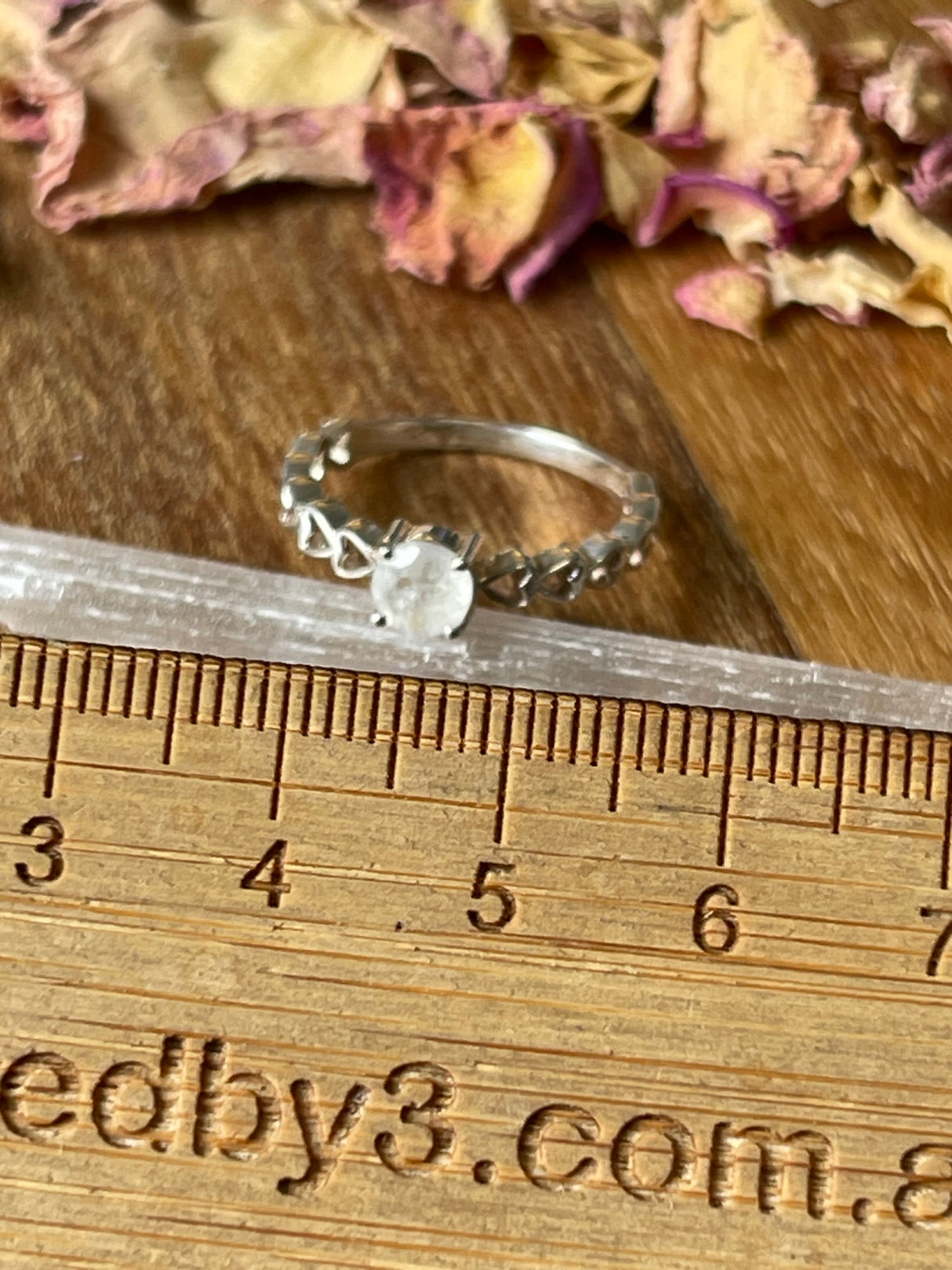 Rainbow Moonstone Silver Ring Size 7 - "My mind is open to new possibilities and opportunities”.