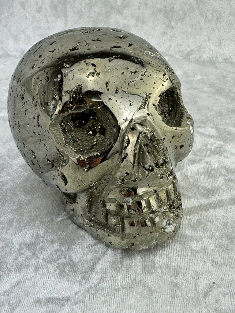 Pyrite Skull Carving #4 - 1.256kilos - Protection & Energy