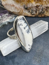 Dendritic Agate Silver Ring Size 10 #4 - Earth Healer - Protection