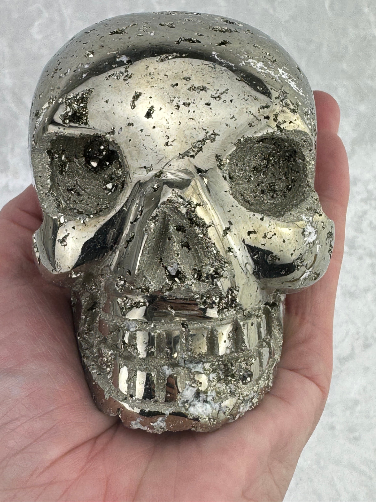 Pyrite Skull Carving #4 - 1.256kilos - Protection & Energy