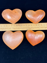 Orange Selenite Heart 8-9cm - I am alert, focused, and attentive at all times."