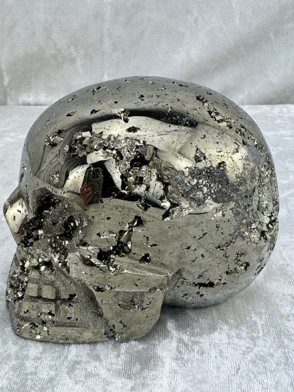 Pyrite Skull Carving #1 -  1.64kilos - Protection & Energy