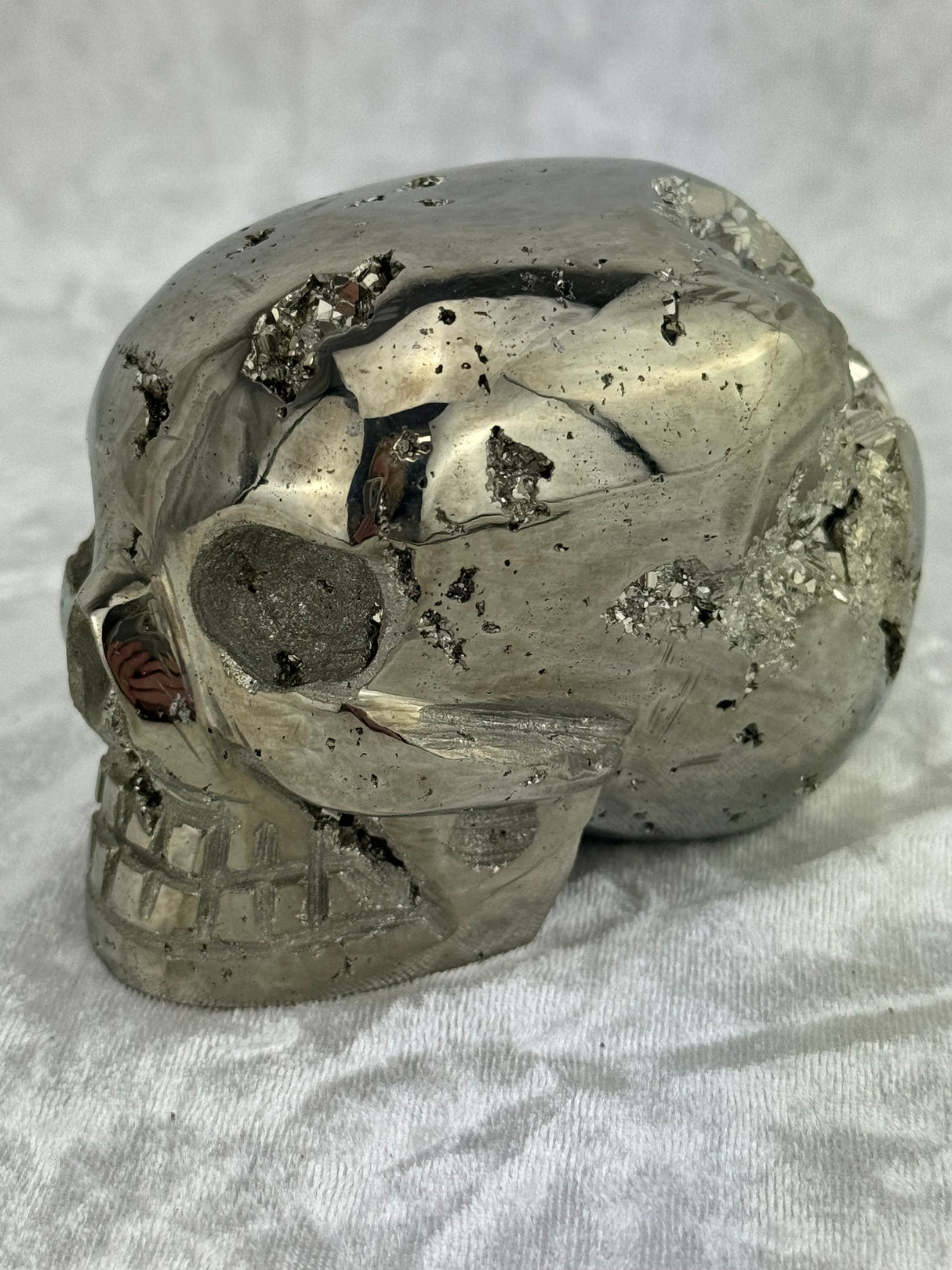 Pyrite Skull Carving #8 - 1.124kilos - Protection & Energy