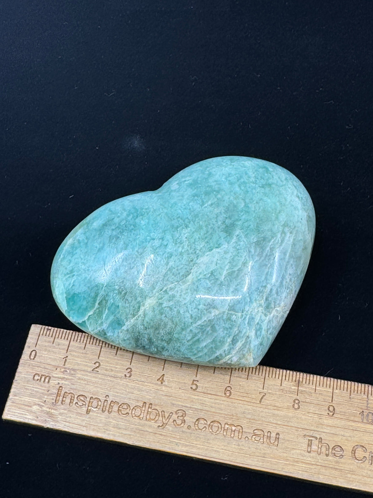 Amazonite Heart 231g - "I speak my truth with courage and confidence".