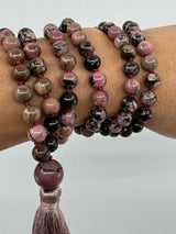 Mala Beads - Rhodonite - “I am so thankful for all the blessings in my life”