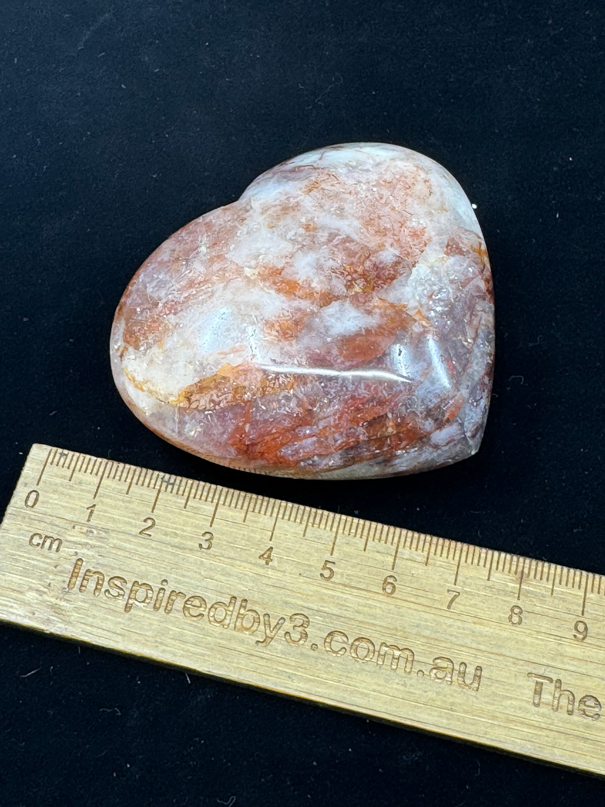 Fire Quartz Heart 169g - "My thoughts are clear, grounded, and focused."