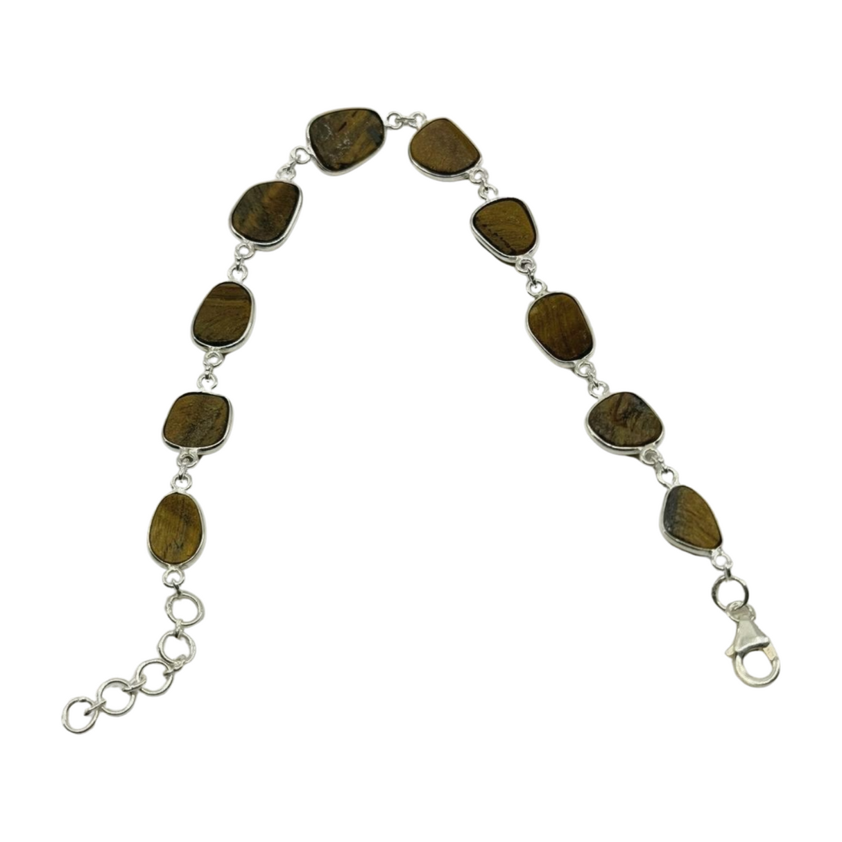 Tiger Eye Sterling Silver Bracelet - "I have the strength to overcome challenges and setbacks.”