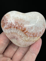 Red Banded Calcite Heart 117g - For Detoxification & Energy. “I love & appreciate my body".