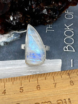 Rainbow Moonstone Silver Ring Size 8 - “My mind is open to new possibilities and opportunities”.