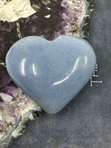 Angelite Puffy Heart 70g - "I am open and ready to receive angelic guidance."