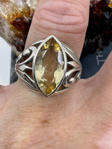 Citrine Silver Ring Size 8 - “I am successful in all areas of life”