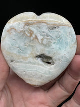 Caribbean Calcite Heart 95g - "I am calm and at peace with myself and others."