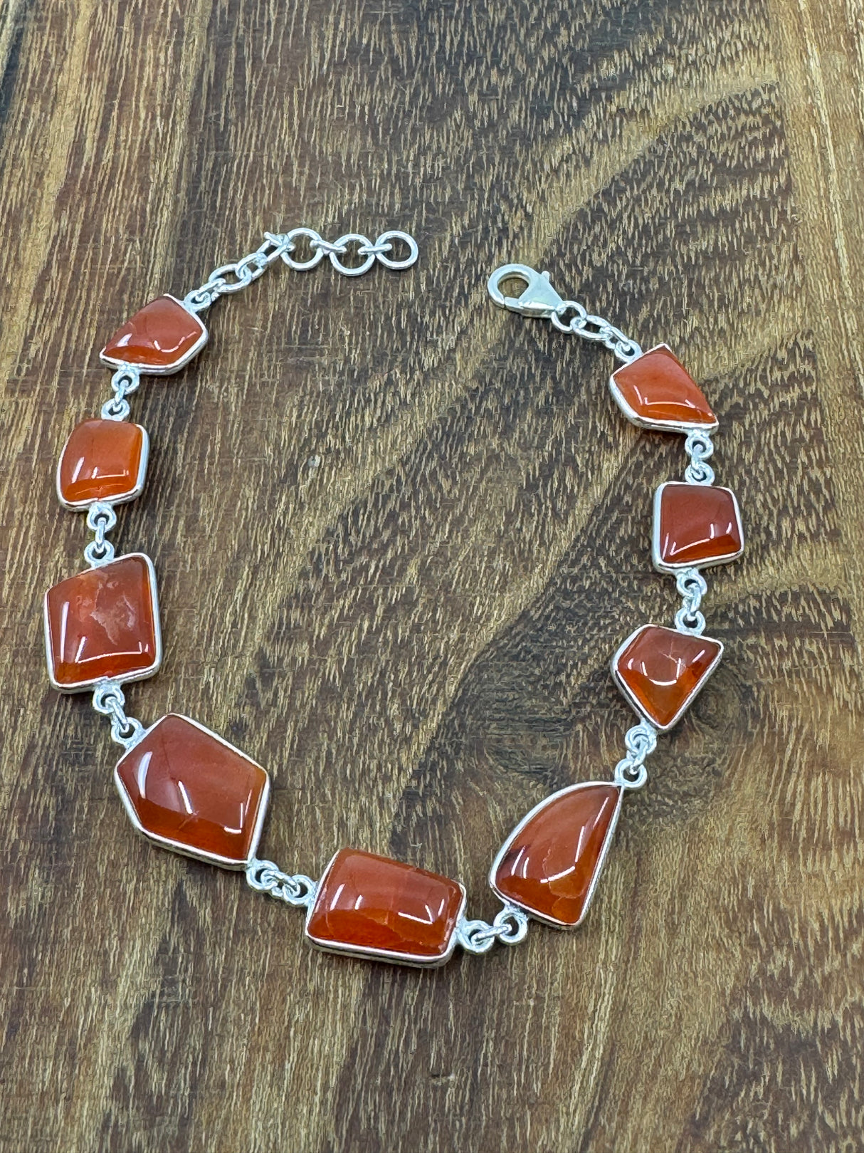 Carnelian Sterling Silver Bracelet - "I am full of creative energy and new ideas."