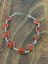 Carnelian Sterling Silver Bracelet - "I am full of creative energy and new ideas."