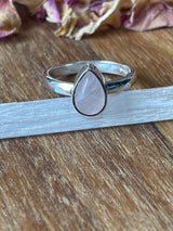 Rose Quartz Silver Ring Size 7 - “I radiate love, beauty, confidence and grace”.