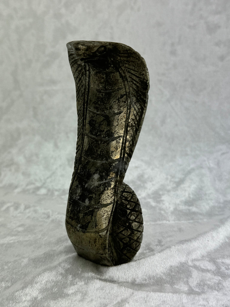 Pyrite Snake Carving - 370g - Protection & Energy