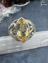 Citrine Silver Ring Size 8 - “I am successful in all areas of life”