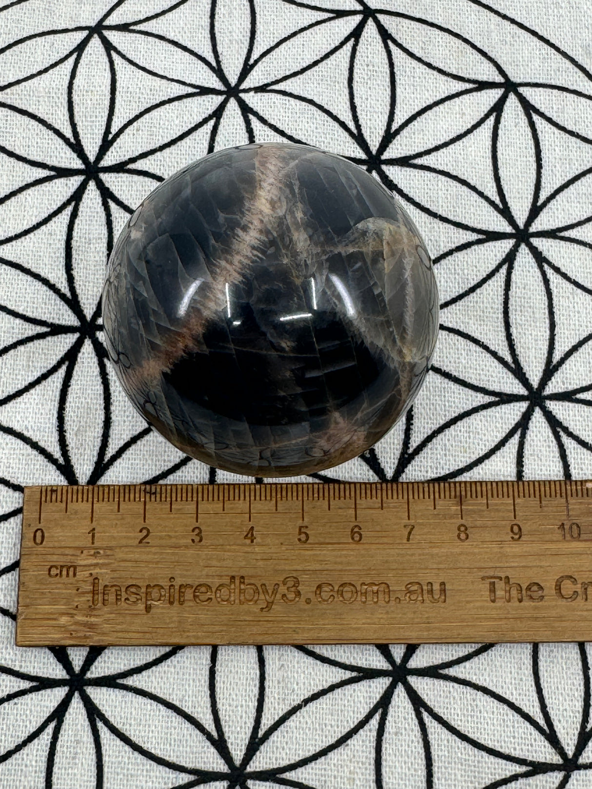 Black Moonstone Sphere 244g - ‘'I am open and ready for new beginnings in my life”.