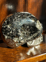 Pyrite Skull Carving #3 - 1.326kilos - Protection & Energy