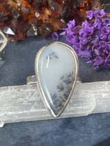 Dendritic Agate Silver Ring Size 10 #2 - Earth Healer - Protection