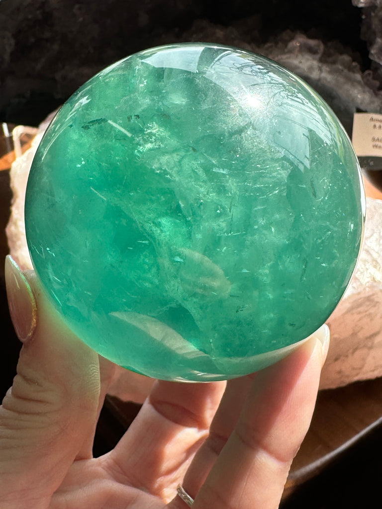 Green Fluorite Sphere  #2 592g- Concentration