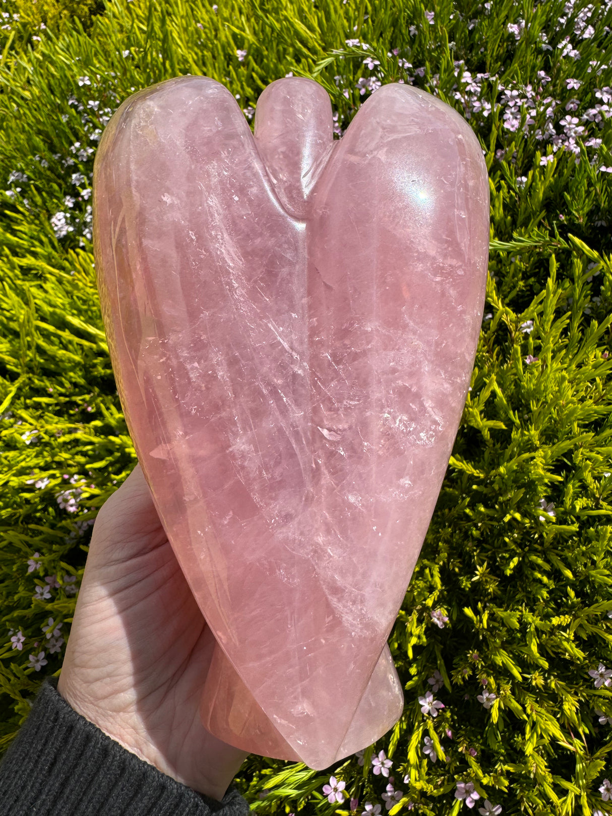 Rose Quartz Angel Large 18cm1.2kilos - Love & Peace