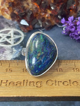 Azurite Silver Ring Size 10 #2 - “I am moving into alignment with my inner healing”.