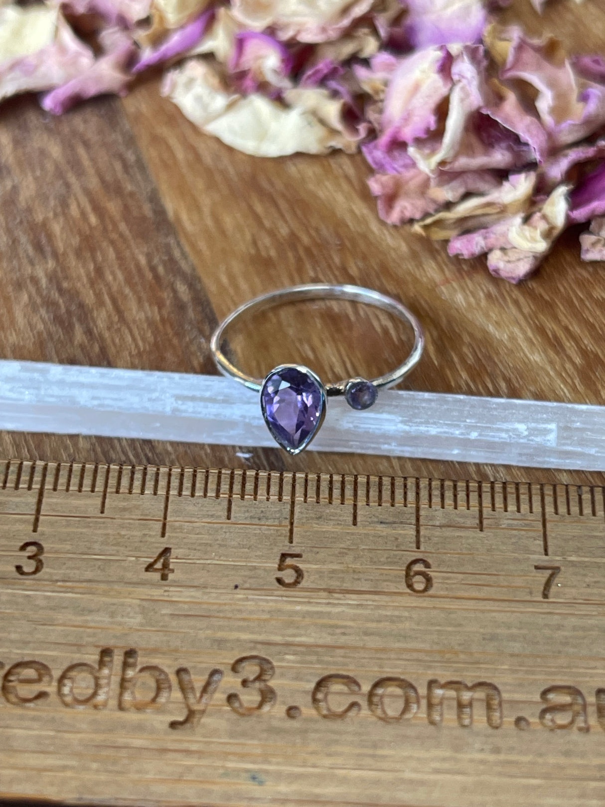 Amethyst Silver Ring Size 7 - “I trust my intuition and allow it to guide me each day”