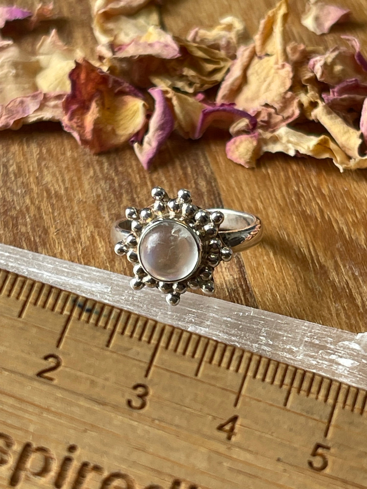 Rainbow Moonstone Silver Ring Size 7 - "My mind is open to new possibilities and opportunities”.