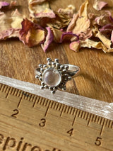 Rainbow Moonstone Silver Ring Size 7 - "My mind is open to new possibilities and opportunities”.