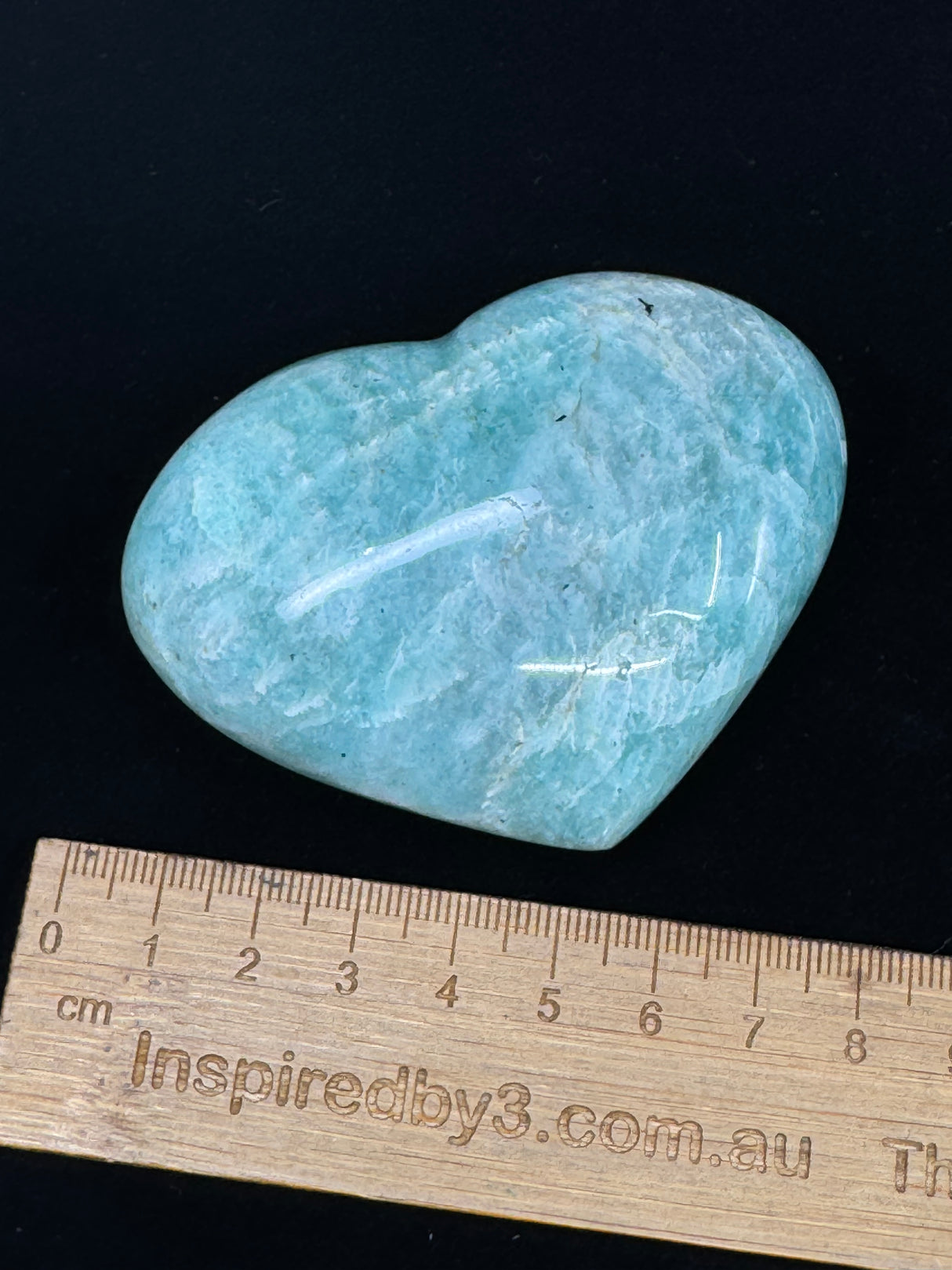 Amazonite Heart 155g - "I speak my truth with courage and confidence".