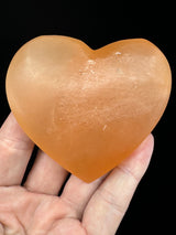 Orange Selenite Heart 8-9cm - I am alert, focused, and attentive at all times."