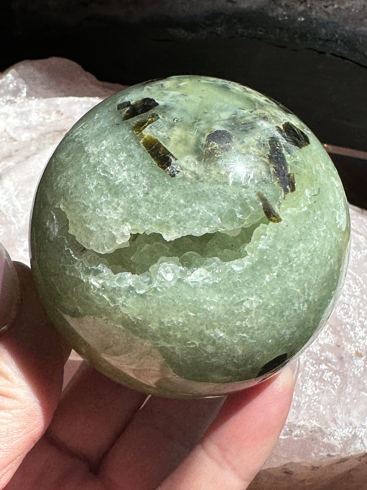 Prehnite and Epidote Sphere #2 472g 7cm