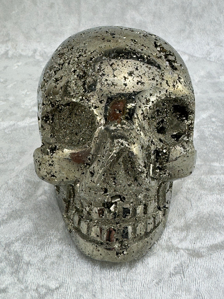 Pyrite Skull Carving #6 - 1.079kilos - Protection & Energy