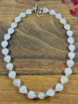 Rose Quartz Heart Necklace Handemade by us.  - “I radiate love, beauty, confidence and grace”.