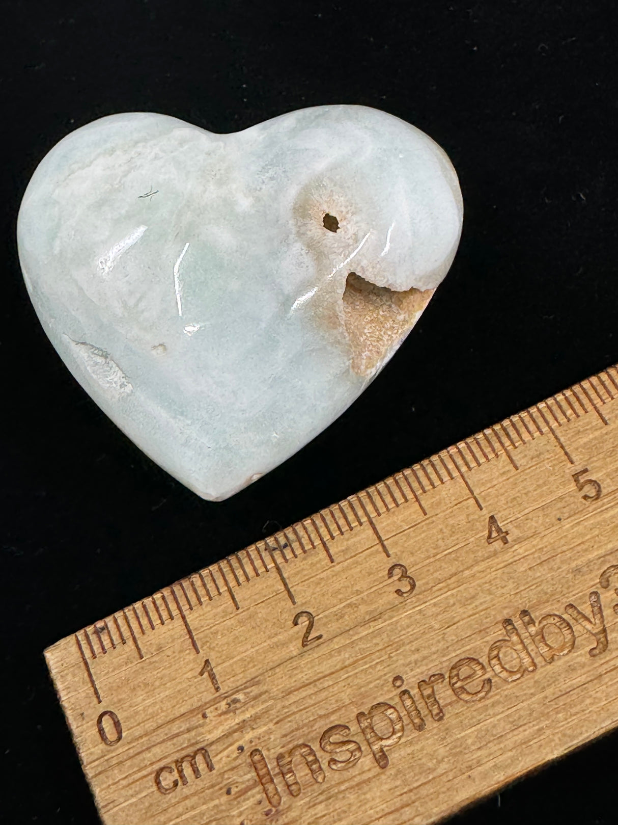 Caribbean Calcite Heart 57g - "I am calm and at peace with myself and others."