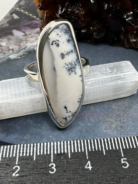 Dendritic Agate Silver Ring Size 10 #4 - Earth Healer - Protection