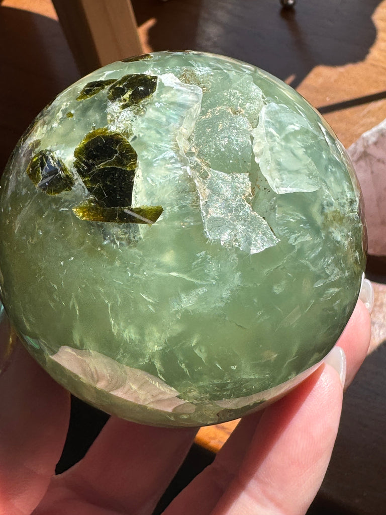 Prehnite and Epidote Sphere #3 450g 7cm