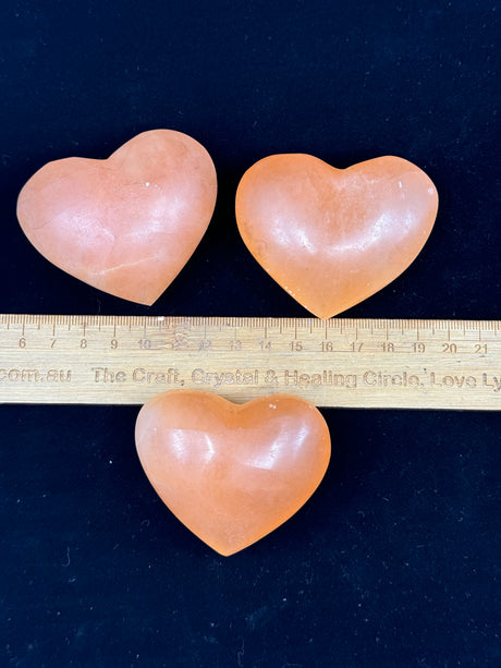 Orange Selenite Heart 6cm - I am alert, focused, and attentive at all times."