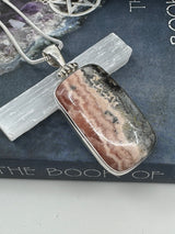 Rhodocroscite Silver Pendant- "My mind, body, and spirit are protected and grounded."