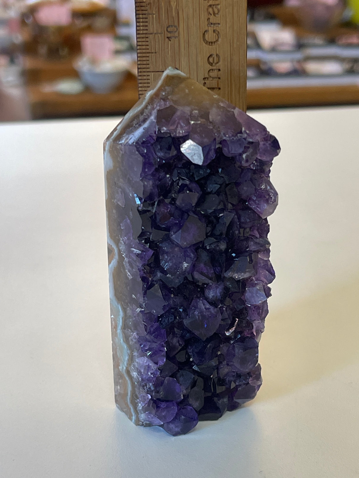 Amethyst Cluster Point A+ with polished back - #4 227g - “I trust my intuition and allow it to guide me each day”’