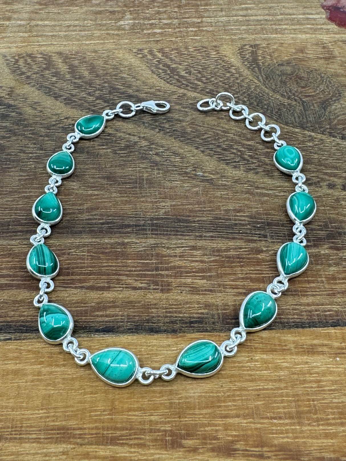 Malachite Sterling Silver Bracelet - "I choose to radiate love, kindness, and positive energy."