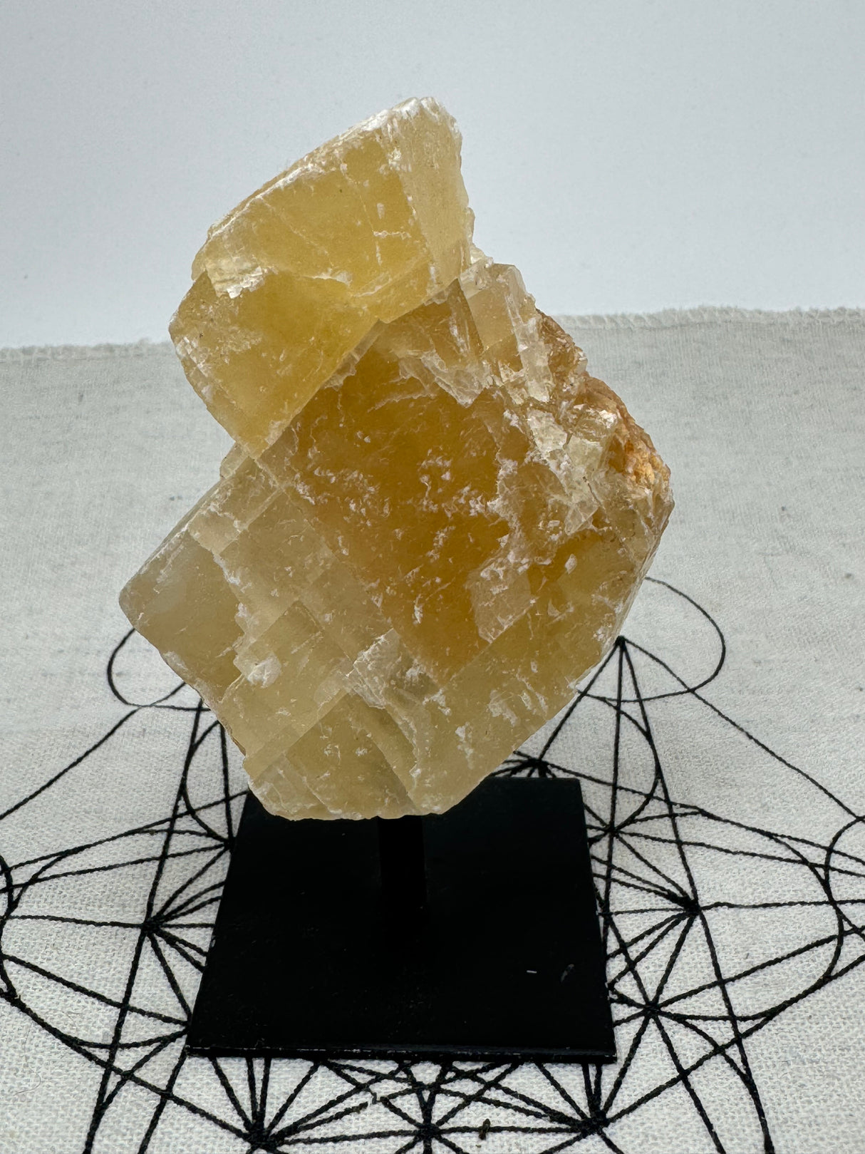 Honey Calcite on Stand - "I am ready to take immediate action to achieve my goals."