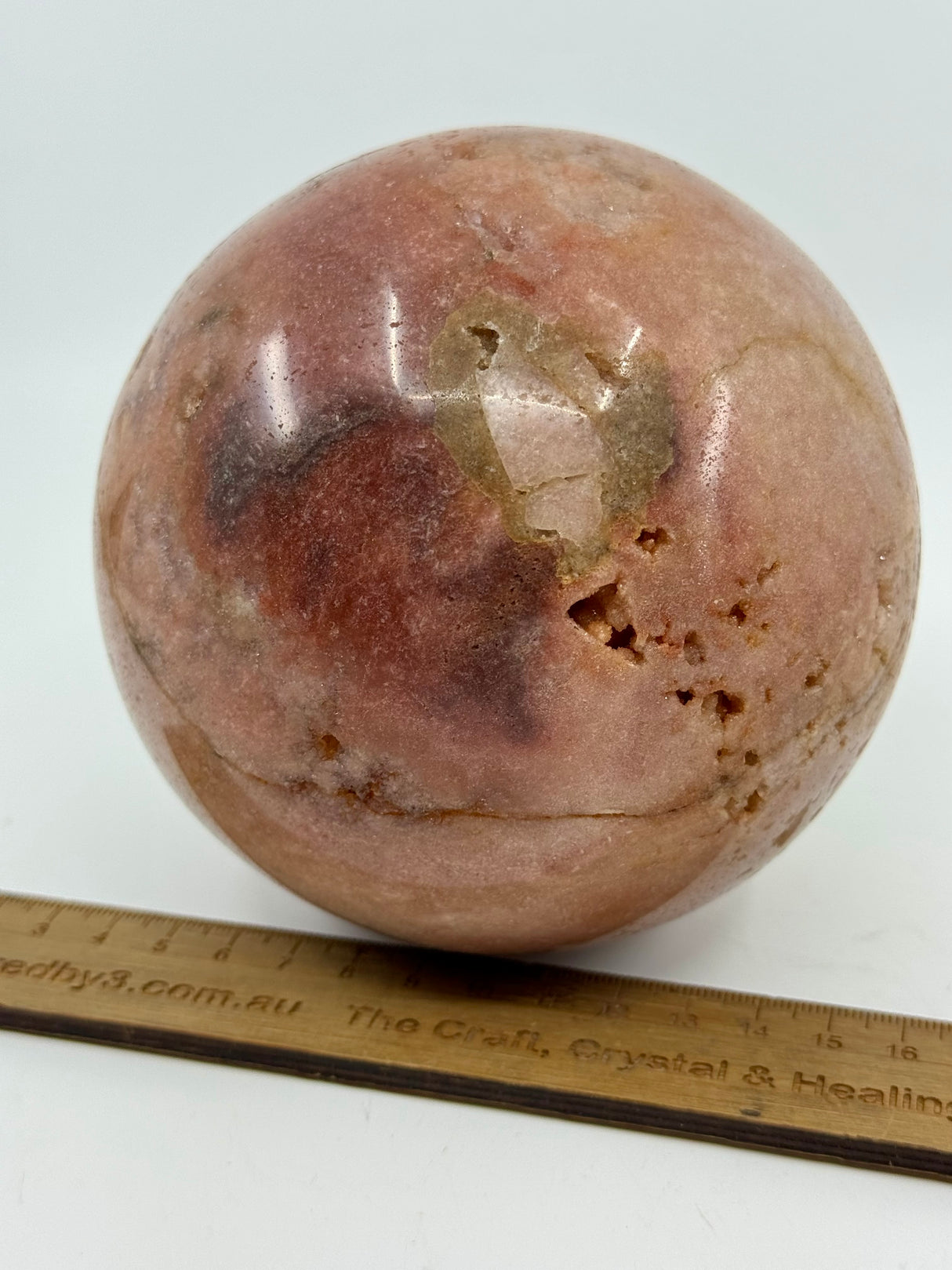 Pink Amethyst Sphere 2.421 Kilos 14cm- “ I am a strong and loving person”.